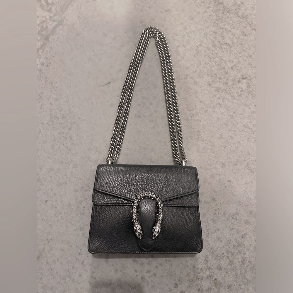 Gucci Dionysus Leather Mini Bag Black